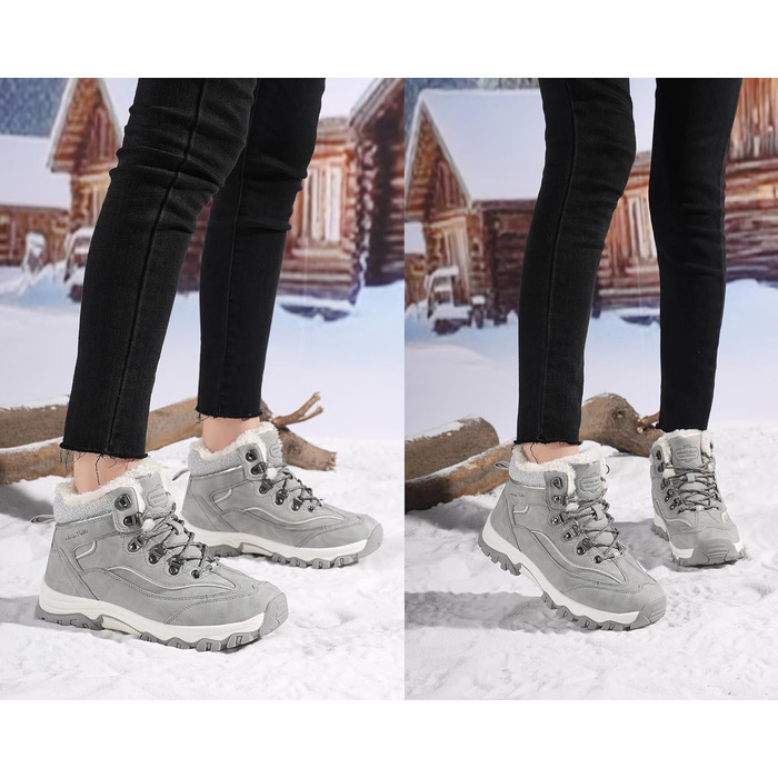 Зимові черевики для жінок ARRIGO BELLO - тепле взуття для роботи та прогулянок на вулиці, розмір 36-41 (Сірий)