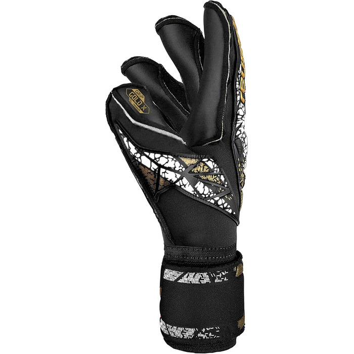 Воротарські рукавички Reusch Attrakt Gold X Evolution Cut з підтримкою пальців, унісекс, розмір 9.5, чорні-золоті-білі