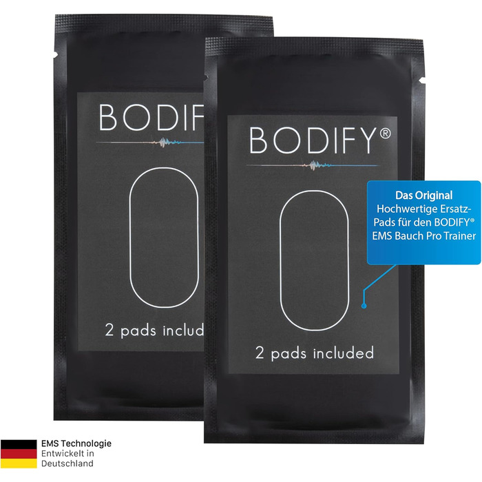 Змінні електродні подушки Bodify Original 2 шт. (без контролера) для EMS-тренажера преса Pro – тренажер для м'язів живота для чоловіків і жінок