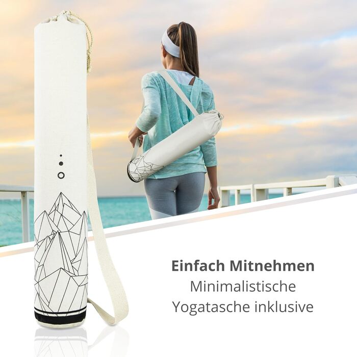 Преміум йогамат з корку (4 мм) - нековзна фітнес-мат з розміткою - мат для пілатесу + сумка для йоги Eclipse