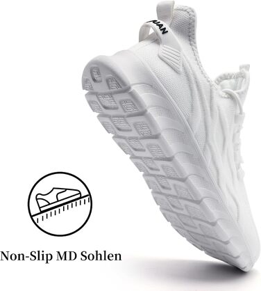 Чоловічі кросівки для бігу, спортивні, повсякденні: легкі, дихаючі, для тенісу, фітнесу, піших прогулянок. Slip-On (43 EU, B White)