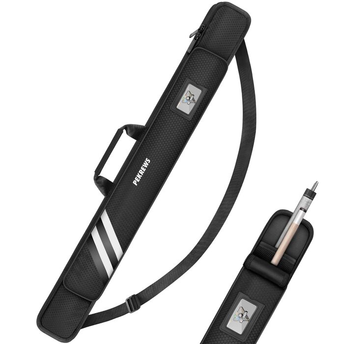 Чохол для більярдного кия (1/2) з ручкою та ремінцем, чорний. М'який футляр для кия з підсумком на блискавці, підходить для жінок та чоловіків.