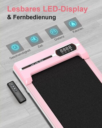 Ходьбова доріжка HomeFitnessCode - компактний електричний біговий тренажер для дому (рожевий)
