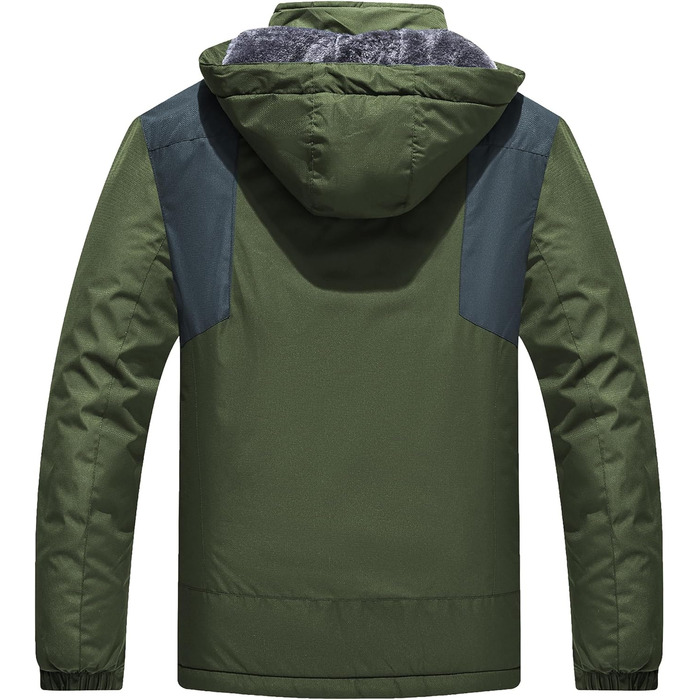 Зимова куртка для чоловіків: тепла, водонепроникна, для катання на сноуборді та активного відпочинку на природі. Зелена (армійний зелений), розмір M