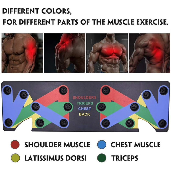 Лежанка для віджимань 9-в-1 для чоловіків, тренажер для фітнесу, підтримка для пресу, розвиток м'язів грудей, рук та пресу