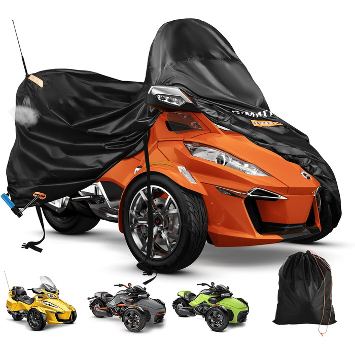 Чохол для триколісного мотоцикла Trike, водонепроникний, 420D Oxford, Honda Trike Shelter, 300x150x120 см