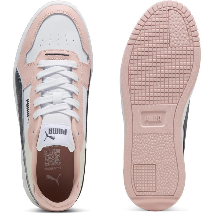 Жіночі кросівки PUMA Carina Street, біло-сірі з рожевим акцентом, розмір 38 EU
