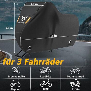 Водонепроникний чохол для велосипедів EVRBUL на 1-2 велосипеди, 210 x 110 x 76 см, 420D, захист від дощу, сонця, вітру, з отвором для замка, підходить для гірських, шосейних та електровелосипедів