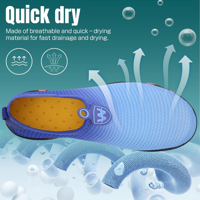 Водні шкарпетки для плавання та серфінгу WateLves: чоловічі та жіночі, швидко сохнуть, унісекс, блакитні, 38 EU