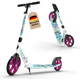 Алюмінієвий самокат STAR SCOOTER 205 мм для дітей і дорослих, великий XXL майданчик, для хлопців і дівчат від 6 років, міський ролер