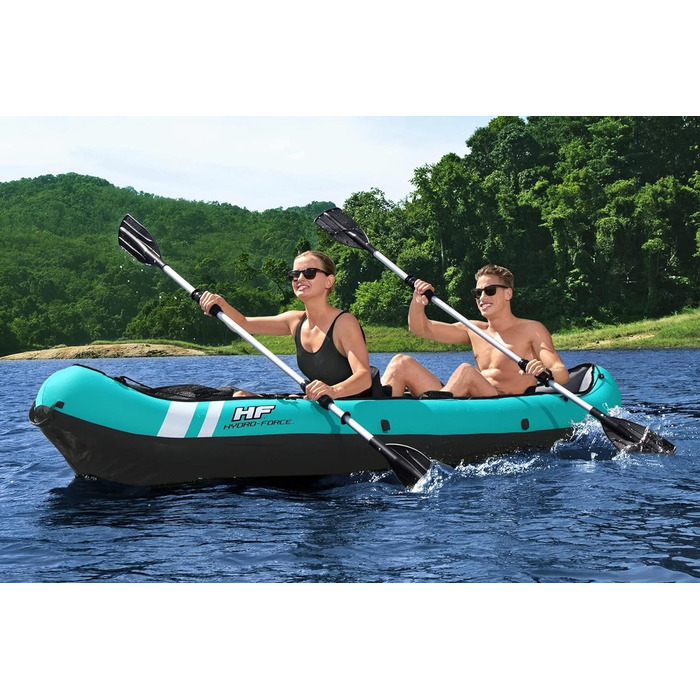 Надувний каяк Bestway Hydroforce Ventura для двох осіб, комплект: ручний насос, весла, сумка, 2021