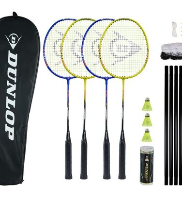 Бадмінтон Dunlop Nitro-Star SSX 1.0, комплект на 4 гравці з сіткою, багатобарвний (Ocean Tides)