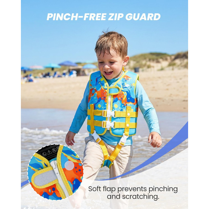 Дитячий жилет для плавання Gogokids для малюків 1-5 років (15-30 кг), блакитний