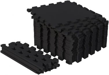GORILLA SPORTS Захисний килимок для підлоги, набір 18 шт., 30x30 см, EVA, не ковзає, різні кольори – підлоговий фітнес-килимок, пазлова спортивна мат, підкладка під тренажери
