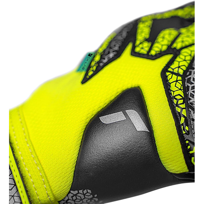 Воротарські рукавиці Reusch Profi Attrakt Gold X NC - професійні, для тренувань та ігор на траві та штучному покритті, жовто-срібно-чорні