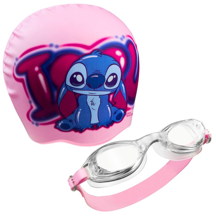 Дитячий набір для плавання Disney Stitch: шапочка для плавання та окуляри, захист від УФ-променів, антизапітні, для дівчаток 6-14 років