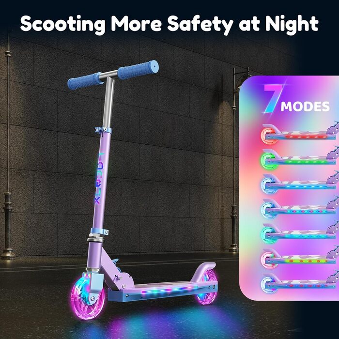 Самокат дитячий TONBUX Roller Kinder 6 років з підсвіткою, регульована висота, складаний, для дітей 5-12 років