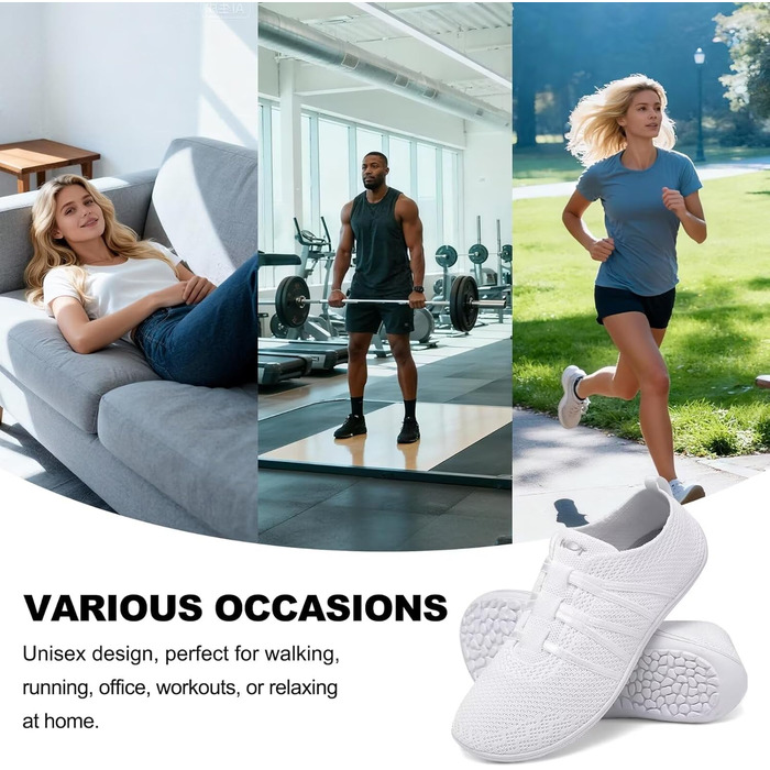 Легкі та зручні шкарпетки-кросівки Merdoo для жінок та чоловіків. Дихаючі шкарпетки-кросівки, slip-on, для дому та спорту, розмір 37-45 EU (білі).