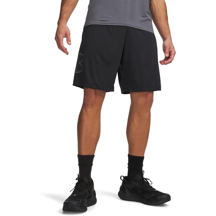Чоловічі бігові шорти Under Armour Tech Graphic Short, чорні з графітовим принтом