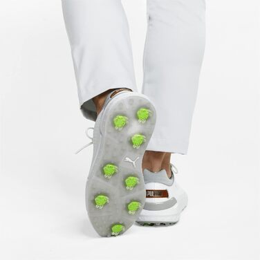 Чоловічі гольф-туфлі PUMA Ignite з натуральної шкіри White Silver Gray, 40.5 EU