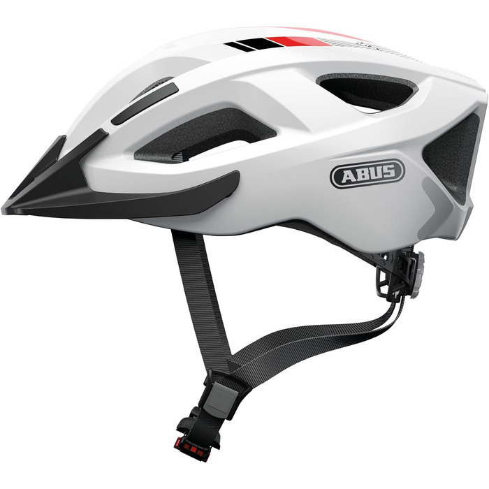 Велосипедний шолом ABUS Aduro 2.0 з підсвіткою, спортивний дизайн, міський, для чоловіків і жінок, білий, розмір L (58-62 см)