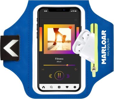 Браслет для руки MARLOAR для бігу та мобільного телефону, сумісний з iPhone (Blue)