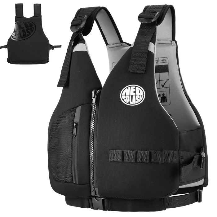 Світлодіодна жилетка для плавання, допомога у воді, для водного спорту, каякінгу, катання на човні, снорклінгу, чорного кольору