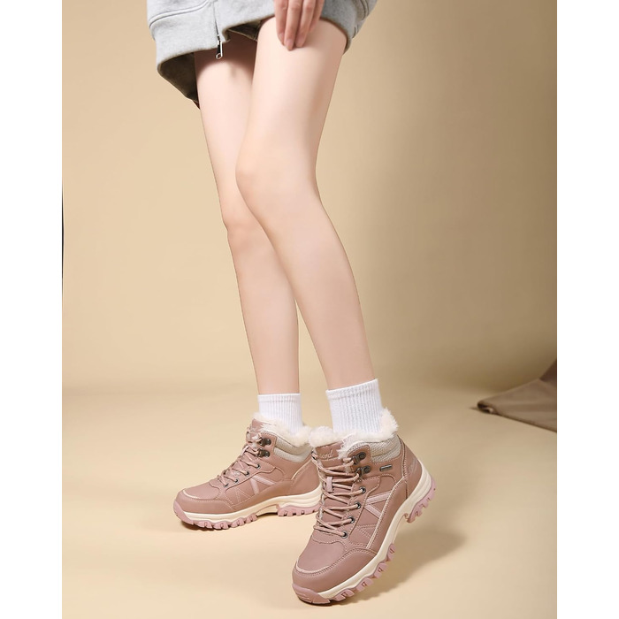 Жіночі зимові черевики, зимові чоботи, трекінгові черевики, снігоступи, рожеві, 36-41