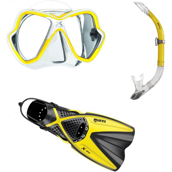 Набір для снорклінгу Mares X-One X-Vision Sailor, жовтий, розмір 39-43