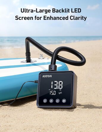 Електричний насос AstroAI для SUP-дошок, матраців та наметів (20PSI, 12V DC)