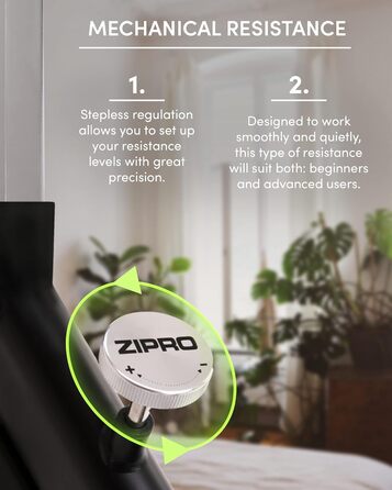 Велотренажер Zipro Holo 2, механічний ергометр до 130 кг, для дому, фітнес, батарейний живлення