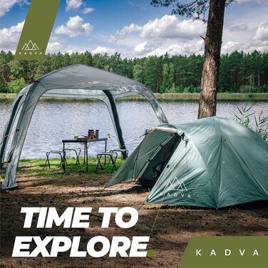 Намет KADVA для кемпінгу Festa 2, 200x120x105 см, на 2 особи, з москітною сіткою, водонепроникний, легкий, міцний, з каркасом з фібергласу, для кемпінгу та піших прогулянок, зелений