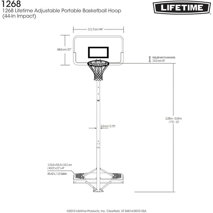 Баскетбольне кільце Lifetime Buzzer Beater мобільне, кольорове, M (17046)