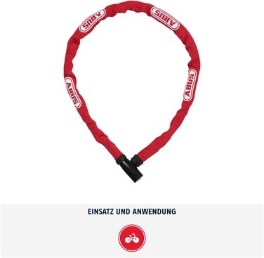 Ланцюговий замок для велосипеда ABUS Steel-O-Chain 4804K, спеціальна сталь, рівень безпеки 4, червоний, 75 см