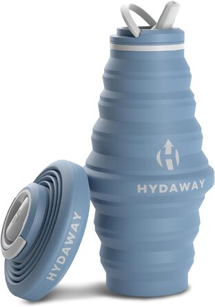 Складна пляшка для води HYDAWAY 750 мл Blue Ice, силіконова, харчова, з носиком, для подорожей