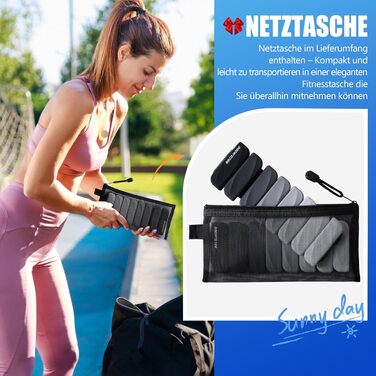 Важкі манжети для ніг BECOJADDE 0.45 кг / 0.9 кг (набір 2 шт.) для занять спортом, фітнесом, кардіо та силовим тренуванням. Чорний колір.