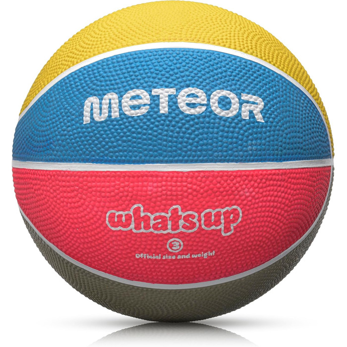 Дитячий баскетбольний м'яч Meteor Whats UP №3, м'який, для дітей 4-8 років, пастельний, для тренувань