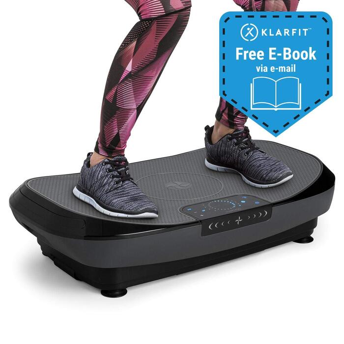 Віброплатформа Klarfit Vibe 4DX Pro професійний тренажер для всього тіла, 300 Вт, 4D-режим TripleMotor, робоча поверхня 71,5x43,5 см, сірий/чорний