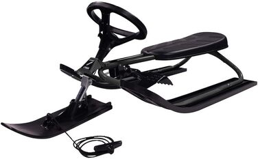Санки STIGA Snowracer Iconic для дітей від 5 років, сталевий каркас, гальмо, трос, до 80 кг, зимові, сірі/чорні