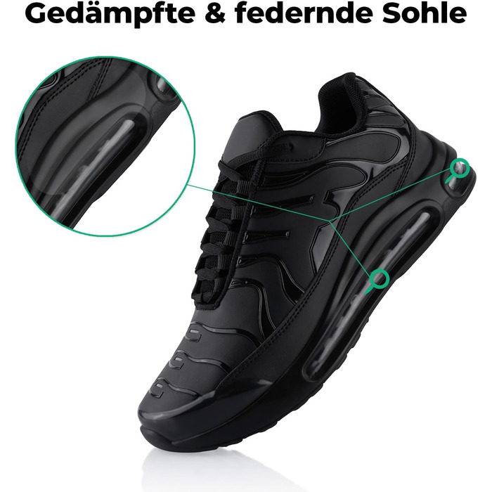 Спортивні кросівки для жінок та чоловіків з амортизацією, легкі бігові кросівки, чорний, зелений, оранжевий (38 EU)