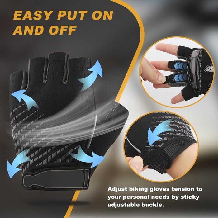 Фahrradhandschuhe MTB: Рукавички для їзди на велосипеді, літні, для чоловіків та жінок, сірі (M)