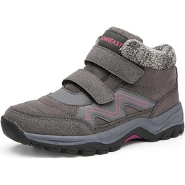 Зимові черевики VisionReast для чоловіків та жінок. Теплі, з підкладкою, снігоступи, трекінгові черевики, валенки, зимові чоботи. Неслизькі, Outdoor, з клямкою, 42 EU, сірі.