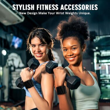 Набір вантажів для зап'ястя 2 шт., регульовані вантажні браслети для жінок та чоловіків, силіконові вантажні браслети для ходьби, йоги, пілатесу, бігу, танців, фітнес-залу, 0,9 кг, чорний