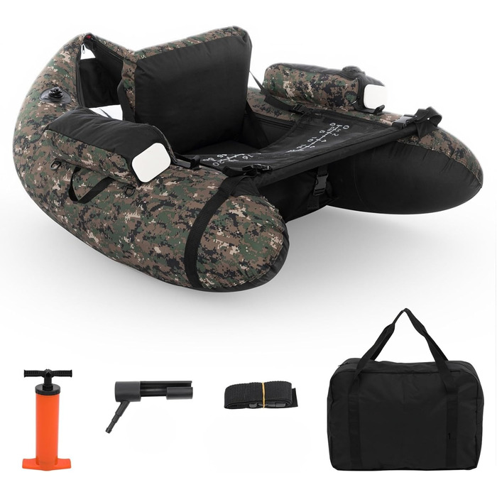 Надувне човен Leadzm для риболовлі, 150 кг, з насосом та тримачами для вудок