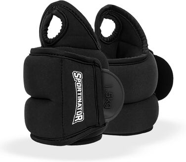 SPORTINATOR Манжети-обтяжувачі для рук і ніг, 2 шт, 2 x 1,5 кг, на липучці, для тренувань, жіночі та чоловічі