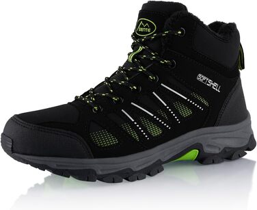 Черевики для ходьби Softshell для жінок та чоловіків, зимові, утеплені, чорно-зелені (38 EU)