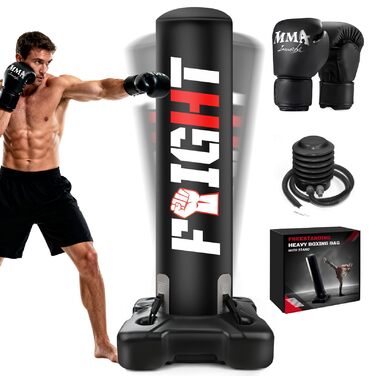 Боксерський мішок стоячий NZQXJXZ 175 см з помпою та рукавичками для боксу, комплект для кікбоксингу, MMA, Муай Тай, домашній спортзал