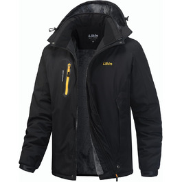 Зимова куртка Libin для чоловіків: тепла, водонепроникна, дихаюча, для катання на сноуборді та туризму. Чорний колір, розмір L