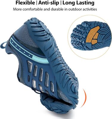 Чоловічі босі кросівки з широкою передньою частиною, Zero Drop, мінімалістичні для воркауту, крос-тренінгу, ходьби, хайкінгу, води, важкої атлетики, босі кросівки (47 EU, Синій)