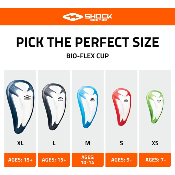 Захисний кубок Shock Doctor BioFlex Blue XL для хлопчиків та дорослих, спортивний, вентильований